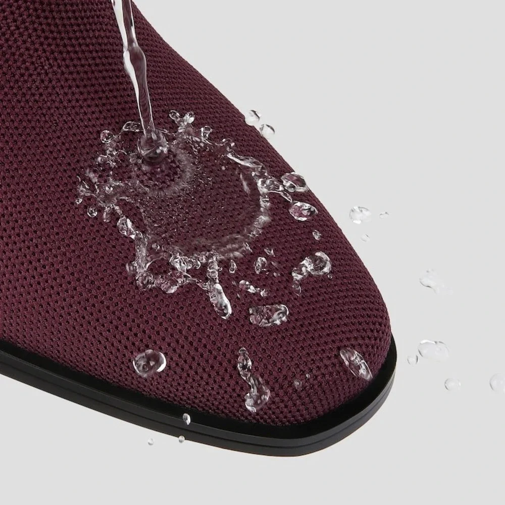 VIVAIA Burgundy Knit Pointed‎ Toe Chelsea Boots Women's Size US 7.5 EU 38.5